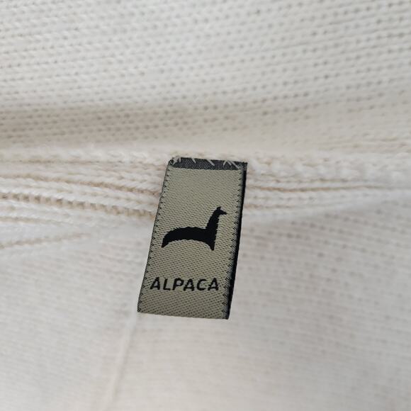 Peruvian Link Alpaca Collection Open Front Cardigan Sweater Heavy White One Size - Picture 7 of 16